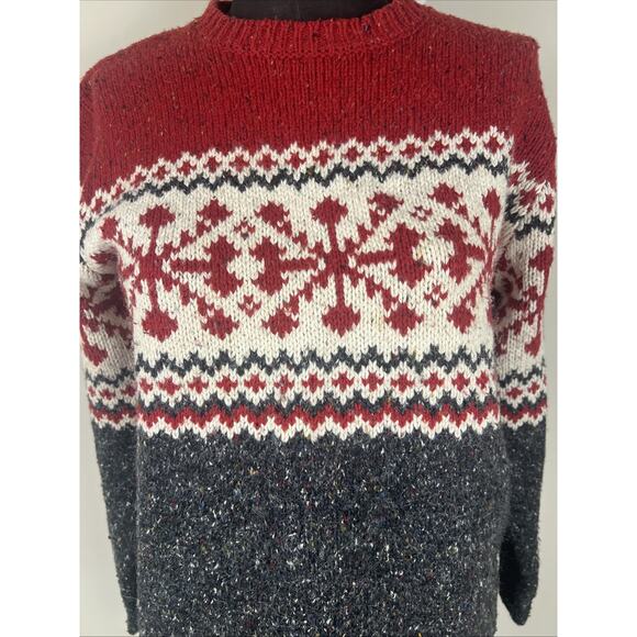 Croft & Barrow Pull Over Crew Neck Small Christmas Winter Snowflake Sweater - Picture 4 of 8